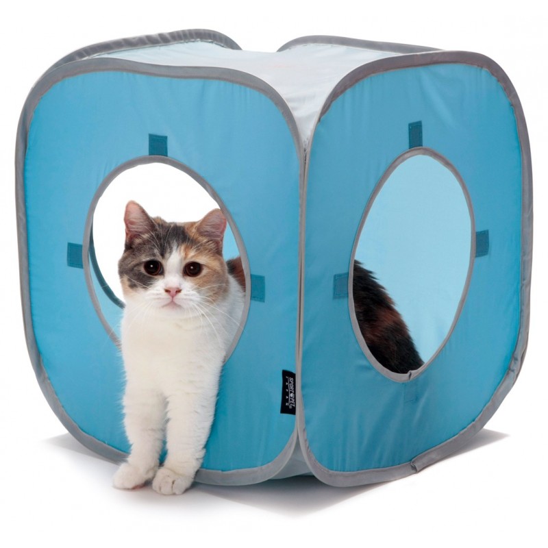 Play cube for cat tunnel - light blue Play cube for cat tunnel - light blue