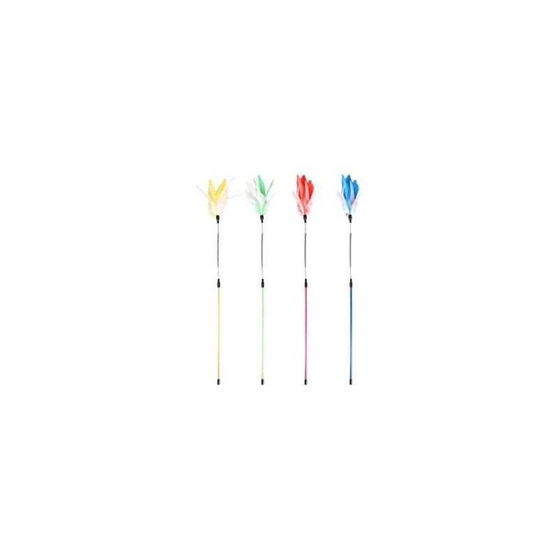 Drillepinde med fjer og klokke. 65 cm