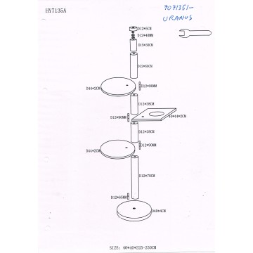 Uranus gulv til loft beige
