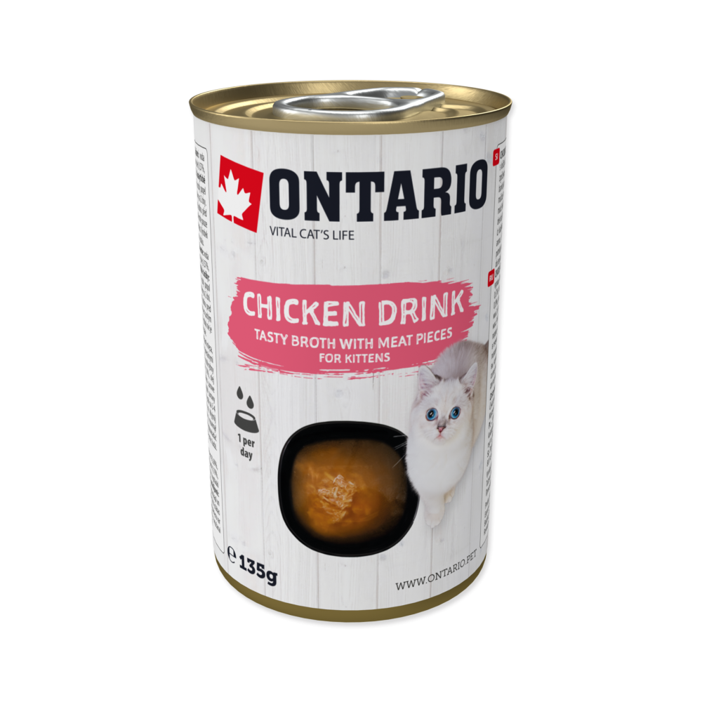 Ontario Kitten Drink Chicken 135g (Kort dato best før 10/3-2025)