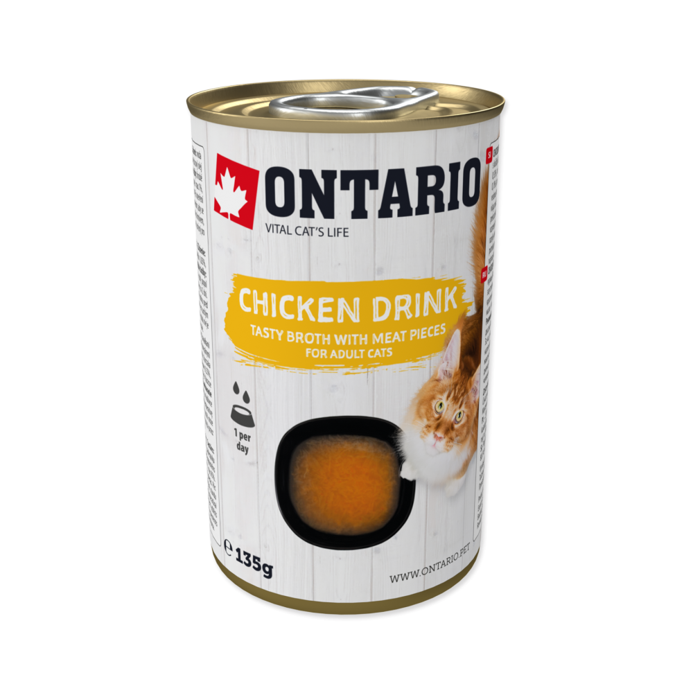 Ontario Cat Drink Chicken 135g (Kort dato best før 10/3-2025)