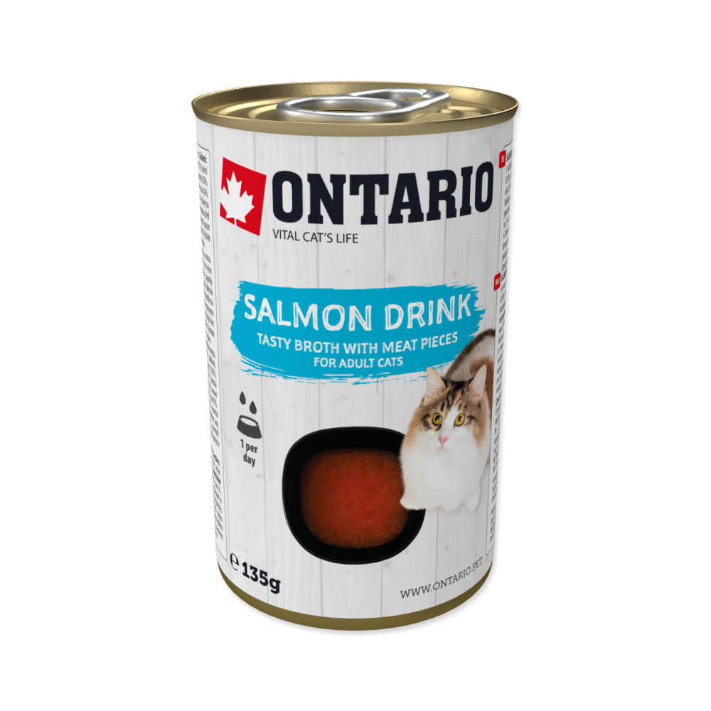 Ontario Cat Drink Salmon 135g (Kort dato best før 10/3-2025)