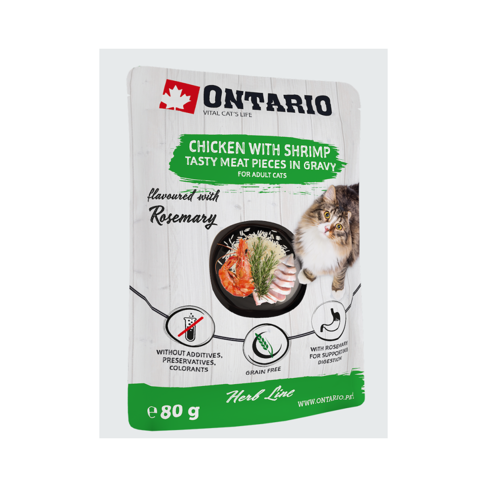 Ontario pouches - Kylling med rejer, ris og rosmarin g