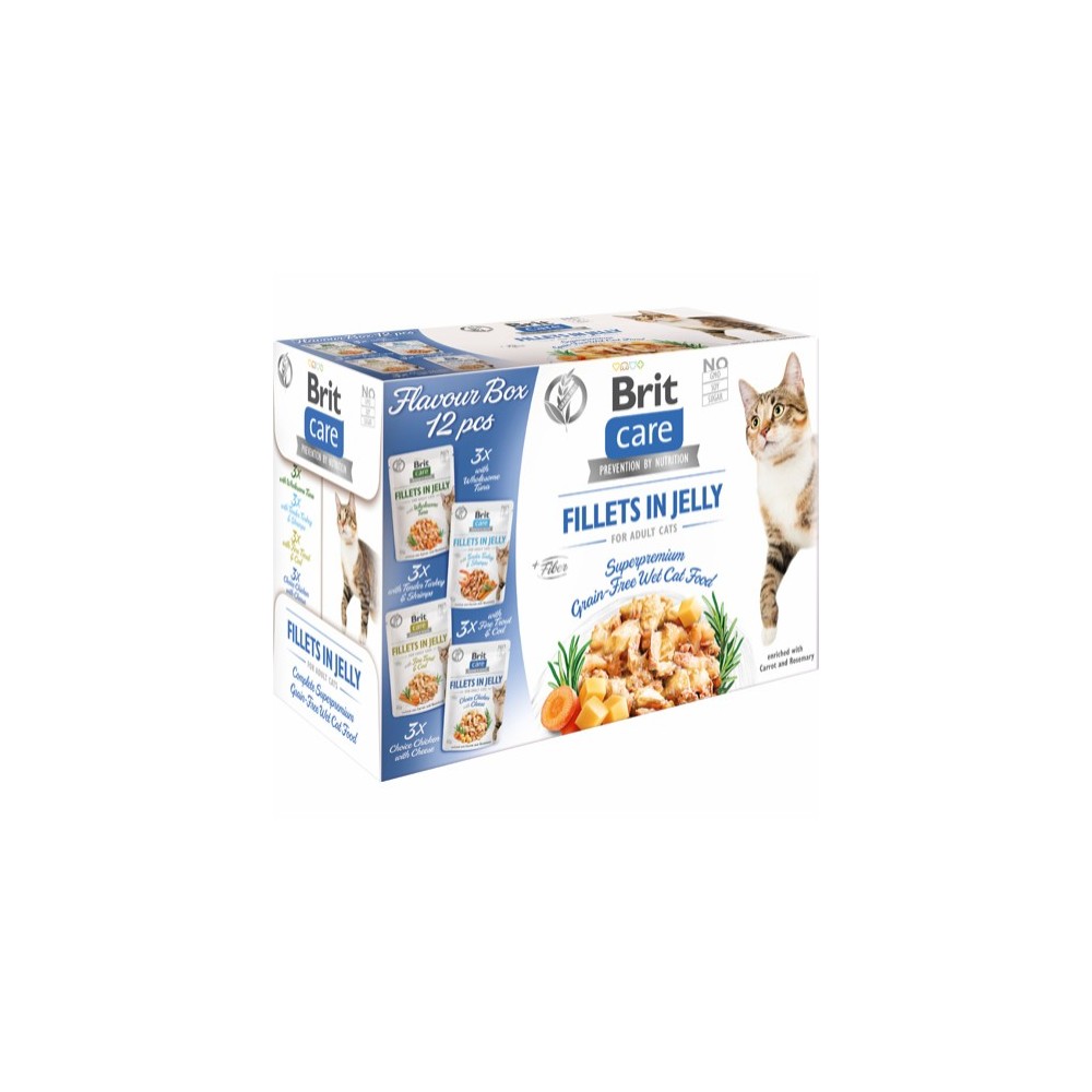 Care Cat Flavour box Fillet in Jelly med 12 brev