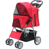 PAWISE Pet Stroller with 4 wheels-Red