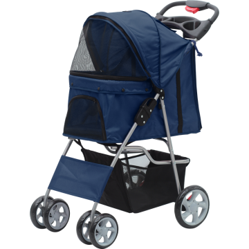 PAWISE Pet Stroller with 4 Wheels-Blue