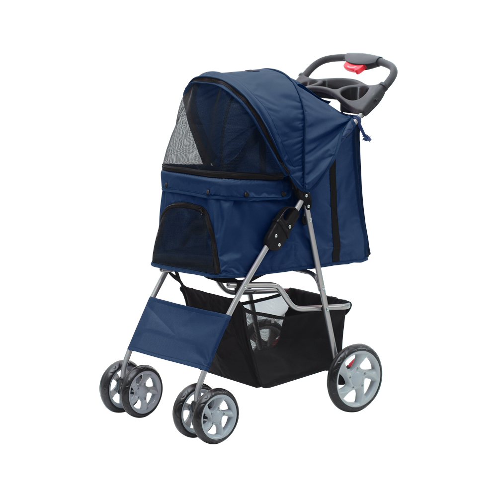 PAWISE Pet Stroller with 4 Wheels-Blue