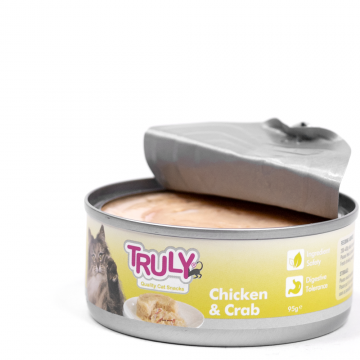 Truly Cat Vådfoder til kat - Kylling & Krabbe 95g (Rabat ved køb af flere)