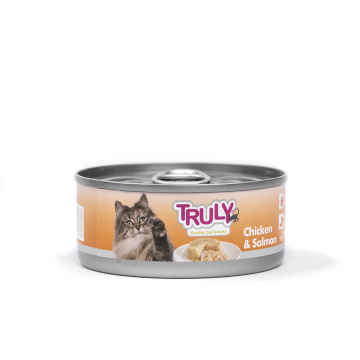 Truly Cat Vådfoder til kat - Kylling & Laks 95g (Rabat ved køb af flere)