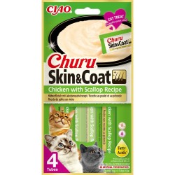 Churu Kylling med skind og pels og kammuslinger 4 stk. (Kort dato 25/7-2025)