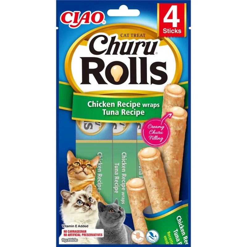 Churu Katteruller Kylling- og Tunwrap 4 stk.