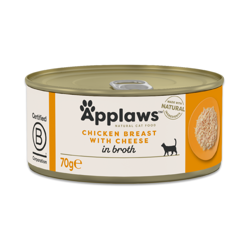 Applaws Chicken  Breast with Cheese in broth 70g (Kyllingebryst med Ost)