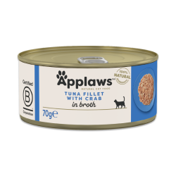 5 stk Applaws Tuna Fillet with Crab in broth 70g (Tun med Krabbe)
