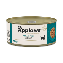 6 stk Applaws  Ocean Fish in broth 156g (Makrel & Tun)