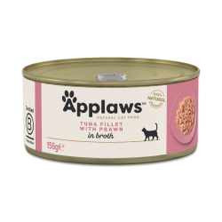 6 stk Applaws Tuna Fillet with Prawn in broth 156g (Tun med Rejer)