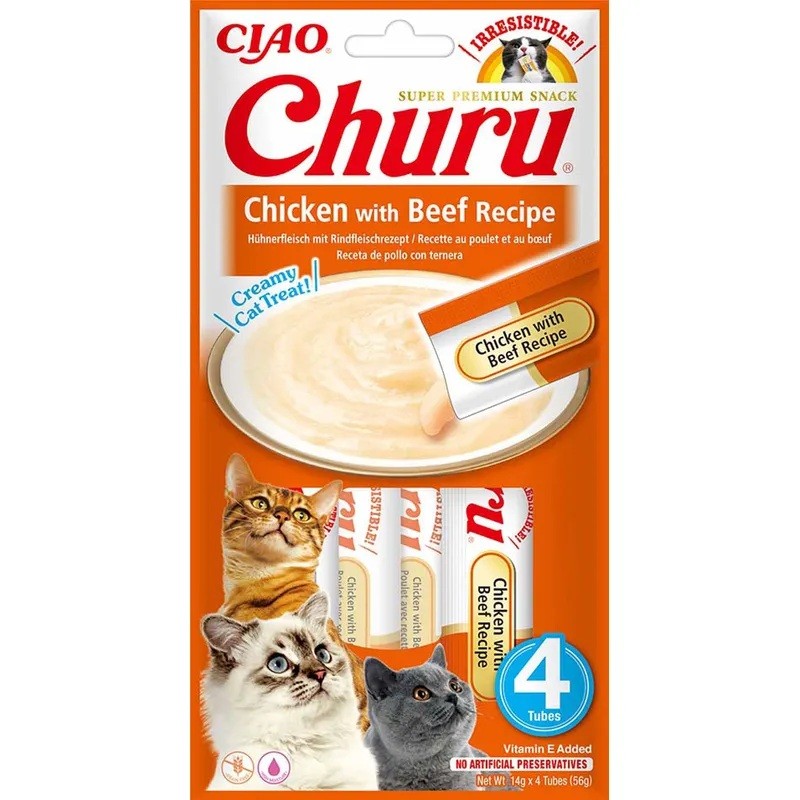 Churu Kat – Kylling med Oksekød (4 stk)