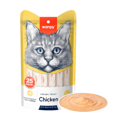 Wanpy Cat 25 Pack Creamy Lickable Treat - Chicken 350g