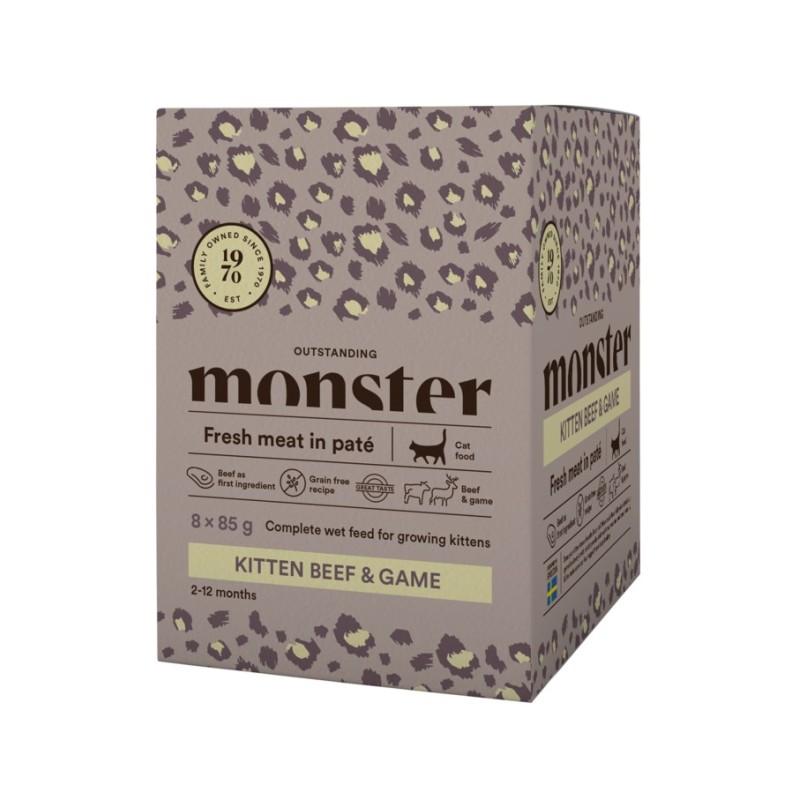 Monster Pouches Kitten Beef & Game 85g