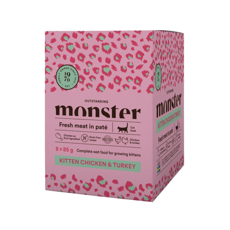 Monster Pouches Kitten Chicken & Turkey 85g