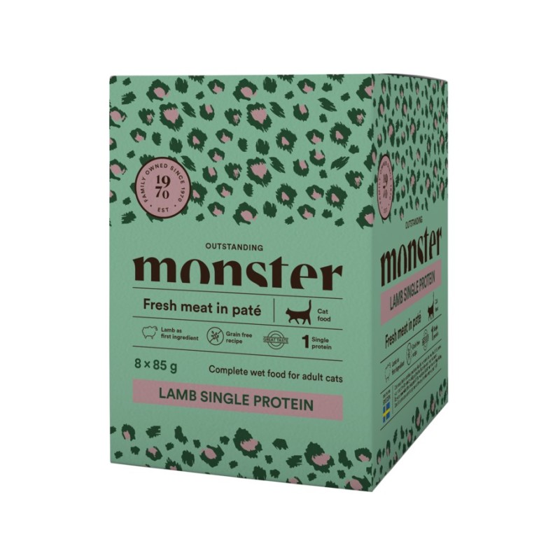 Monster Pouches Adult Single Protein Lamb 85g
