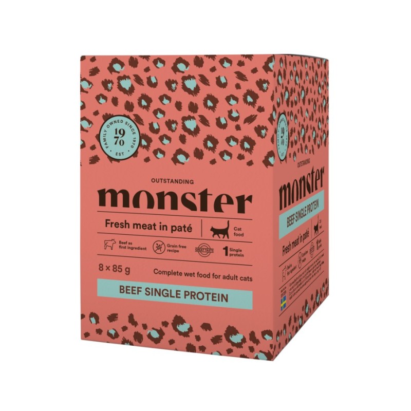 Monster Pouches Adult Single Protein Beef 85g