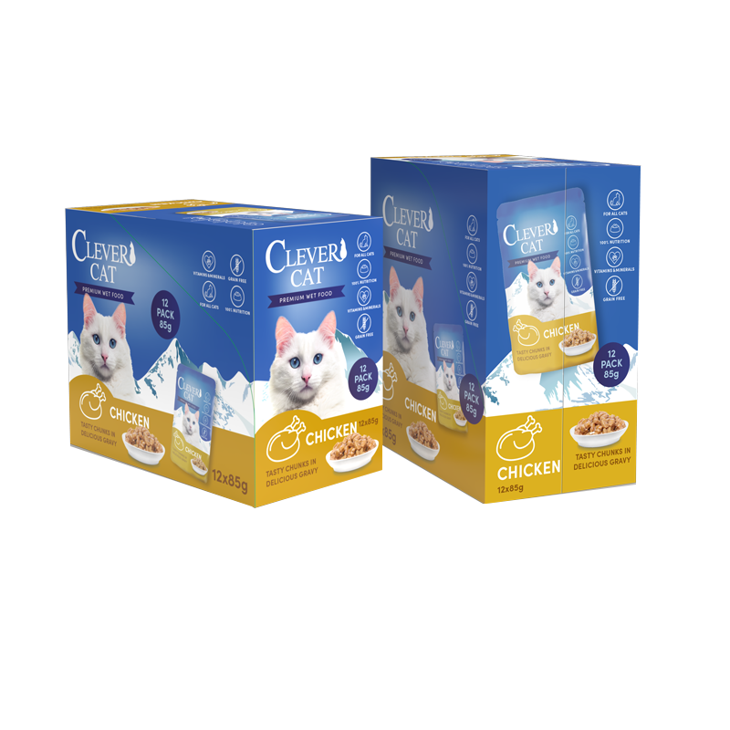 Clever Cat Pouches 12 pak Kylling
