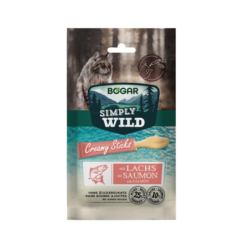 Bogar - Simply Wild Cremet Lakse Pinde Kat