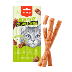 Wanpy Cat - Meaty Sticks Grass & Chicken Køb flere og spar)