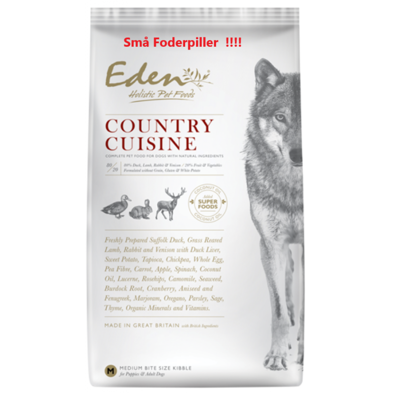 Eden 80/20 Country Cuisine - Hvalp & Voksen foder 6 kg små bidder.